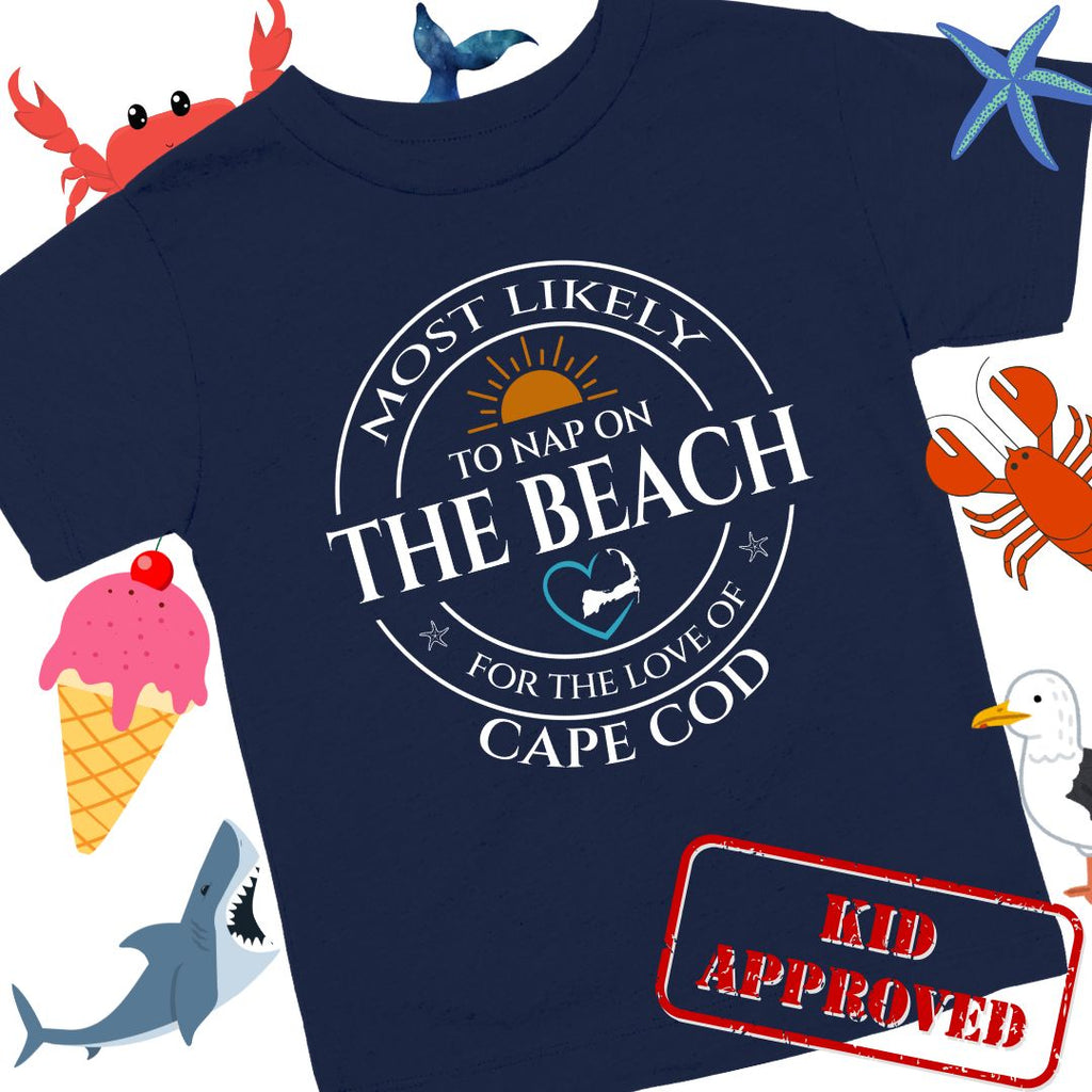 Youth MOST LIKELY to nap on THE BEACH Short Sleeve T-Shirt