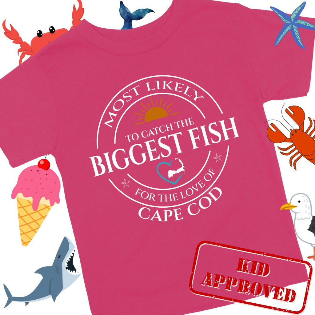 Youth MOST LIKELY to catch the BIGGEST FISH Short Sleeve T-Shirt