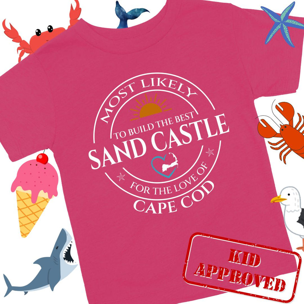 Youth MOST LIKELY to build the best SAND CASTLE Short Sleeve T-Shirt
