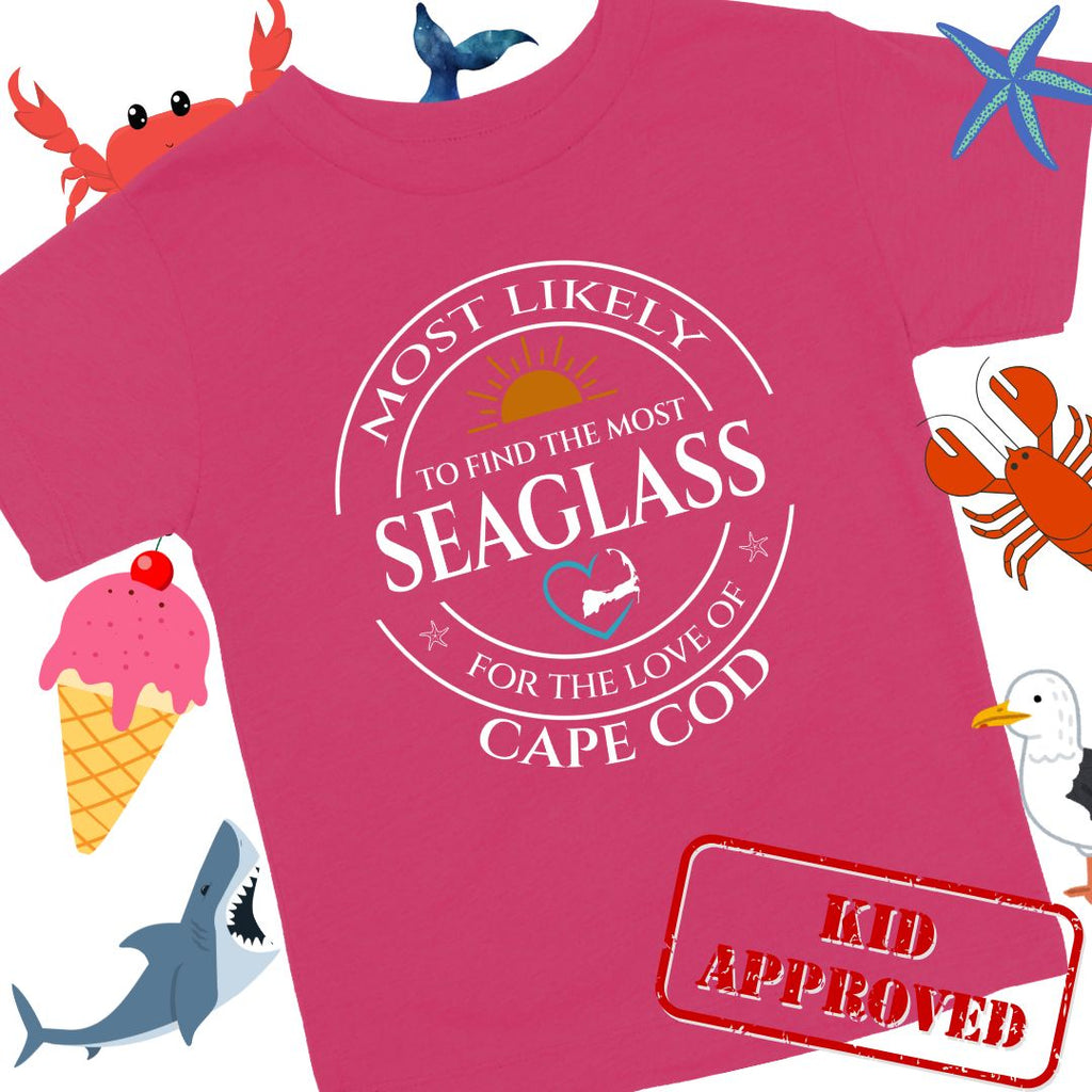 Youth MOST LIKELY to find the most SEAGLASS Short Sleeve T-Shirt