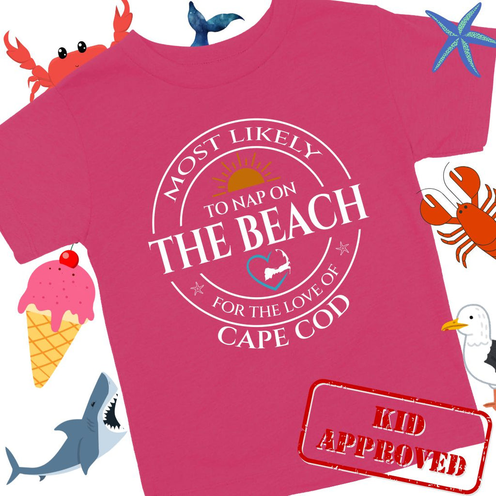 Youth MOST LIKELY to nap on THE BEACH Short Sleeve T-Shirt