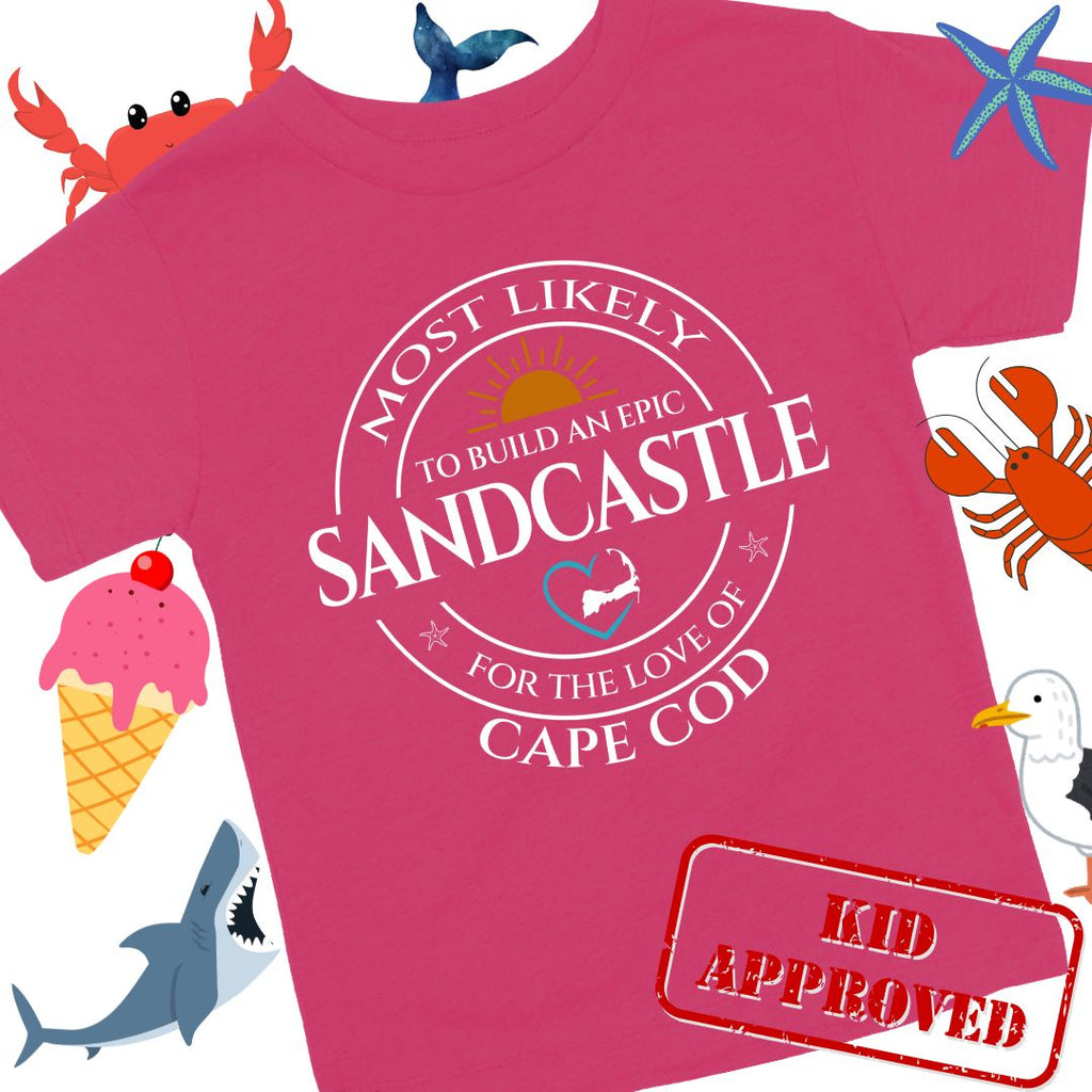 Youth MOST LIKELY to build an epic SANDCASTLE Short Sleeve T-Shirt