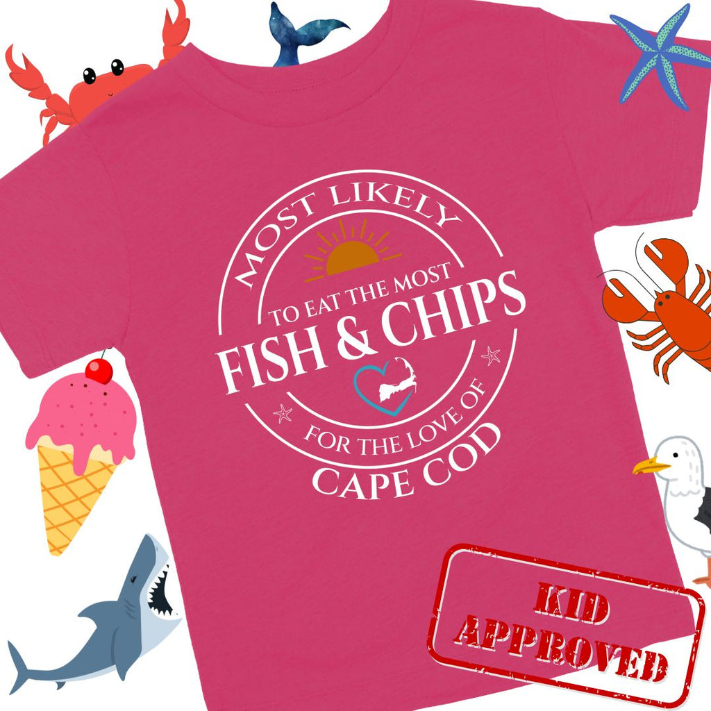Youth MOST LIKELY to eat the most FISH & CHIPS Short Sleeve T-Shirt