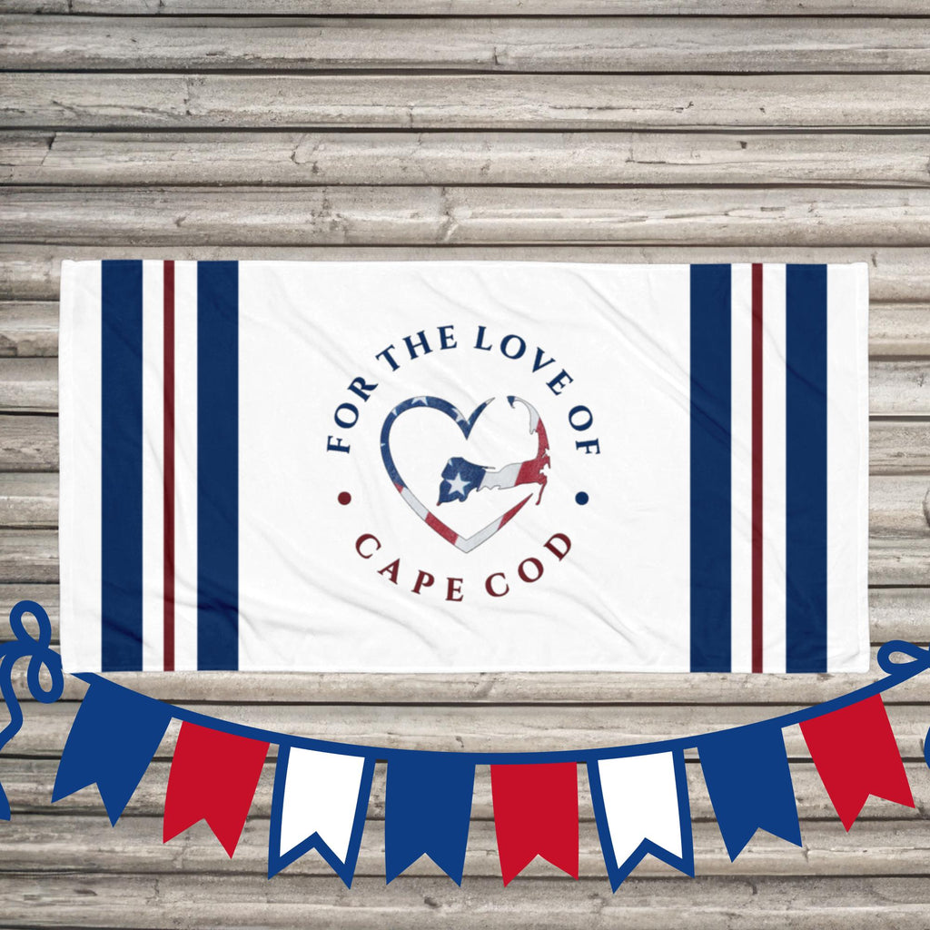 Stars and Stripes FOR THE LOVE OF CAPE COD Beach Towel