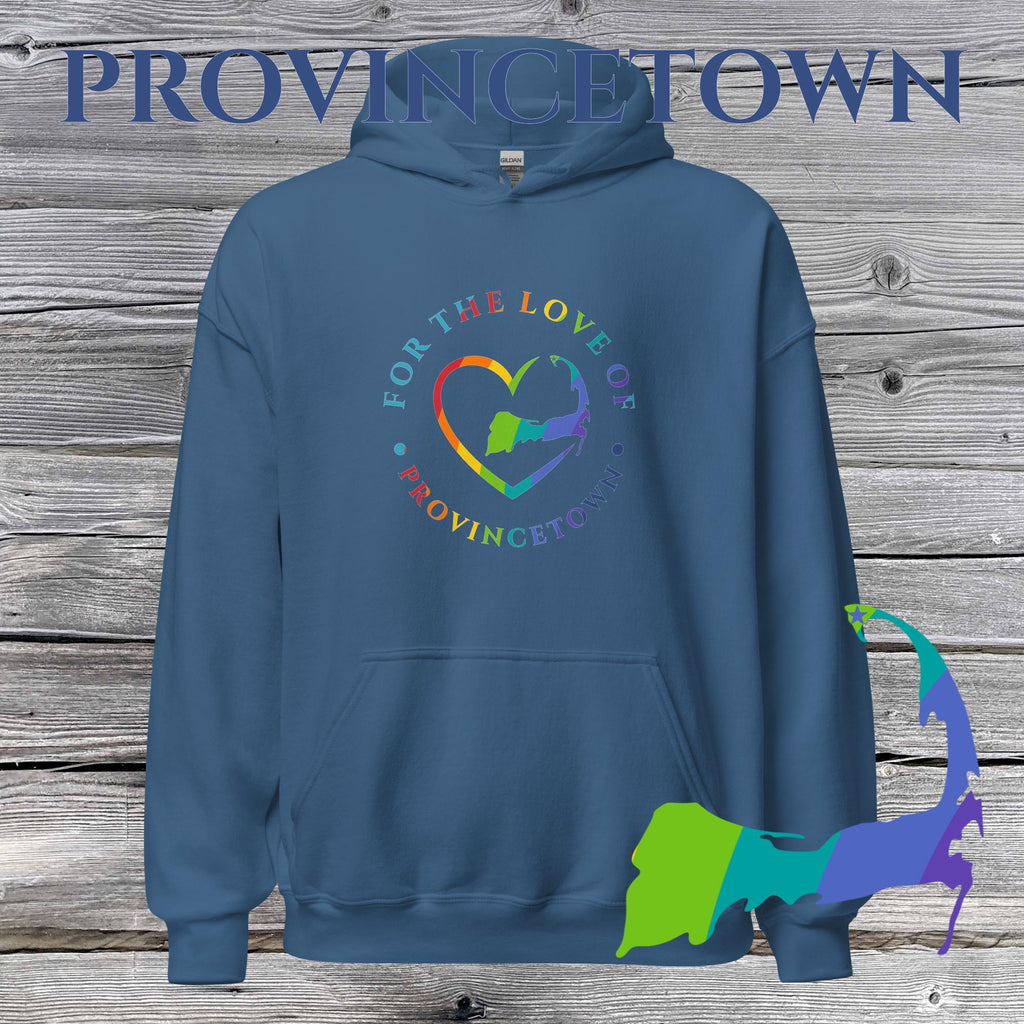 FAVORITE TOWN For the Love of PROVINCETOWN RAINBOW Unisex Hoodie