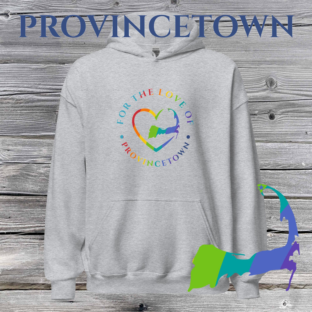 FAVORITE TOWN For the Love of PROVINCETOWN RAINBOW Unisex Hoodie